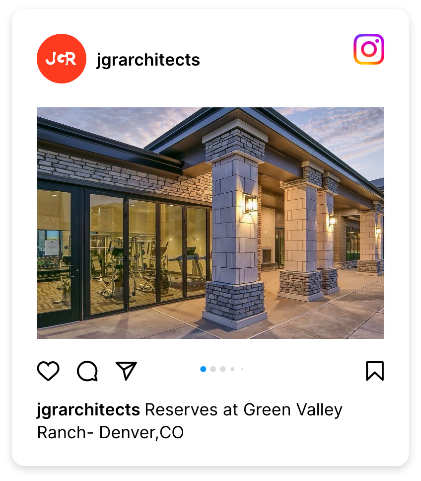 Mockup image of social media post representing JGR Architects new project; Reserves at Green Valley Ranch